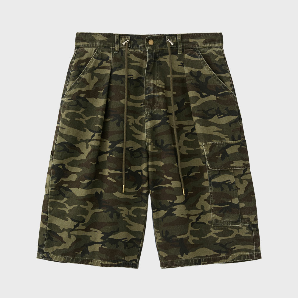 PARTIMENTOのVintage Camo Side Puckering Shorts MUSINSA | PARTIMENTO Vintage Camo Side Puckering Shorts Brown