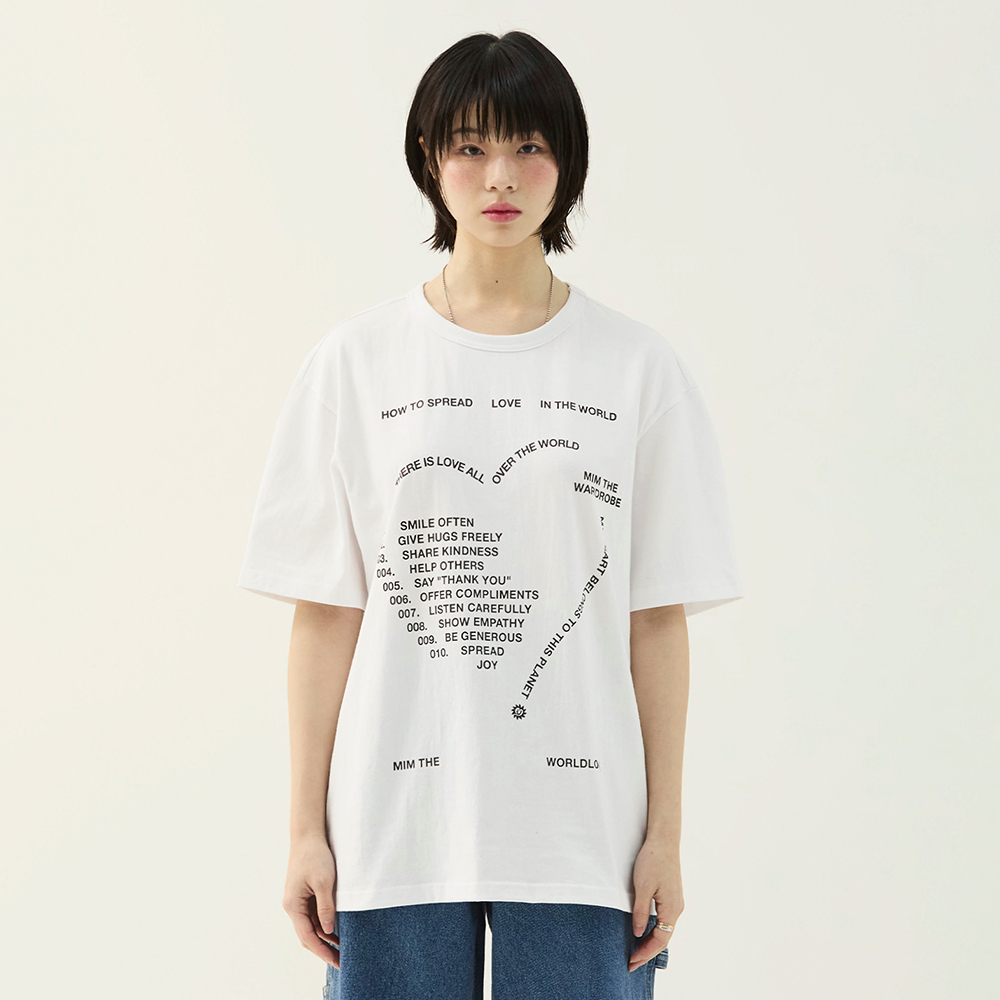 ★SUNBURNPROJECT★Cupid Overfit T-shirt★ 썬번프로젝트(SUNBURNPROJECT) Cupid Overfit T-shirt, WHITE