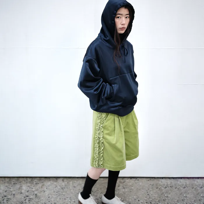 韓国商品/SAENGINSTUDIO RUFFLE COTTON VELVET CULOTTE PANTS RUFFLE COTTON VELVET CULOTTE PANTS - BROWN - 감도 깊은 취향
