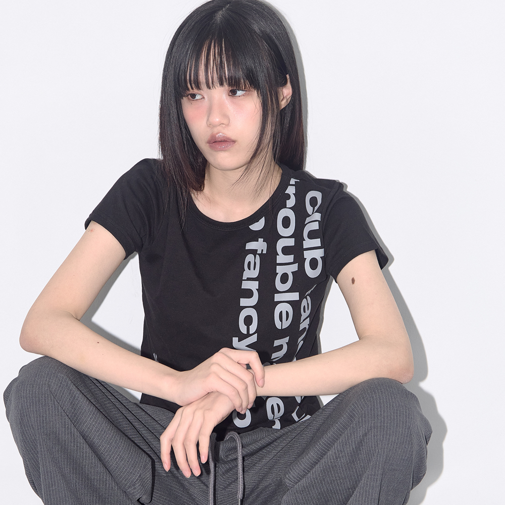 ★FANCYCLUB★BAYWATCH CROP TEE (BLACK) ★正規品/韓国直送料込 A'GEM/9 × .kom『 FANCY CLUB/ファンシークラブ』BAY LEAF CROP