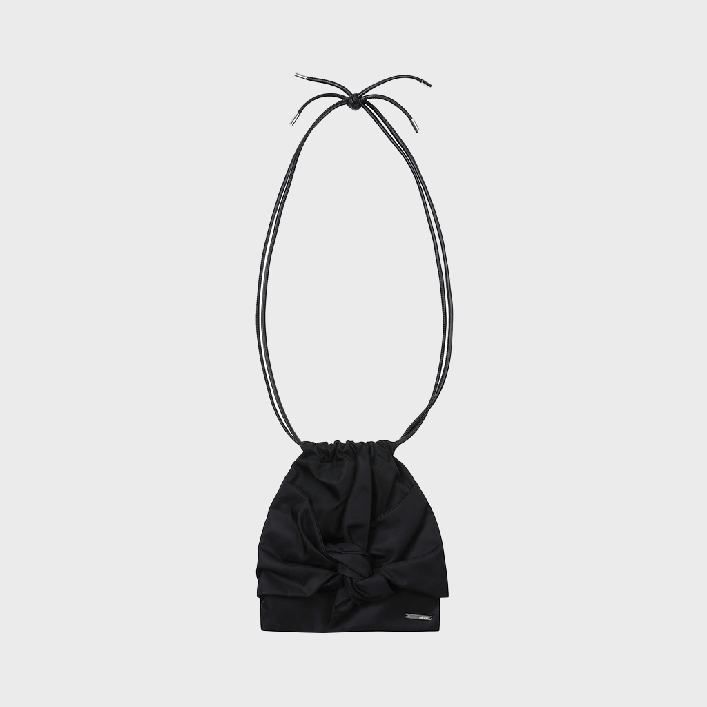 ★人気★【MISEKI SEOUL】 Tie-up mini drawstring bag BLACK★ Tie-up drawstring bag BLACK - 미세키서울