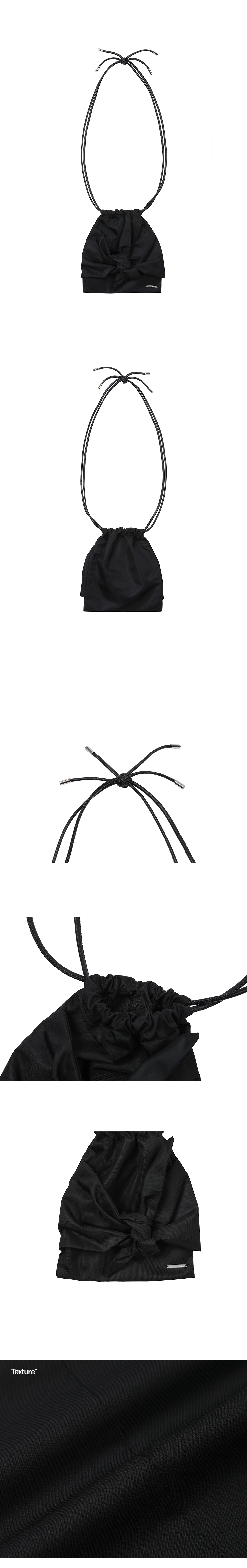 Tie-up mini drawstring bag BLACK - 감도 깊은 취향 셀렉트샵 29CM