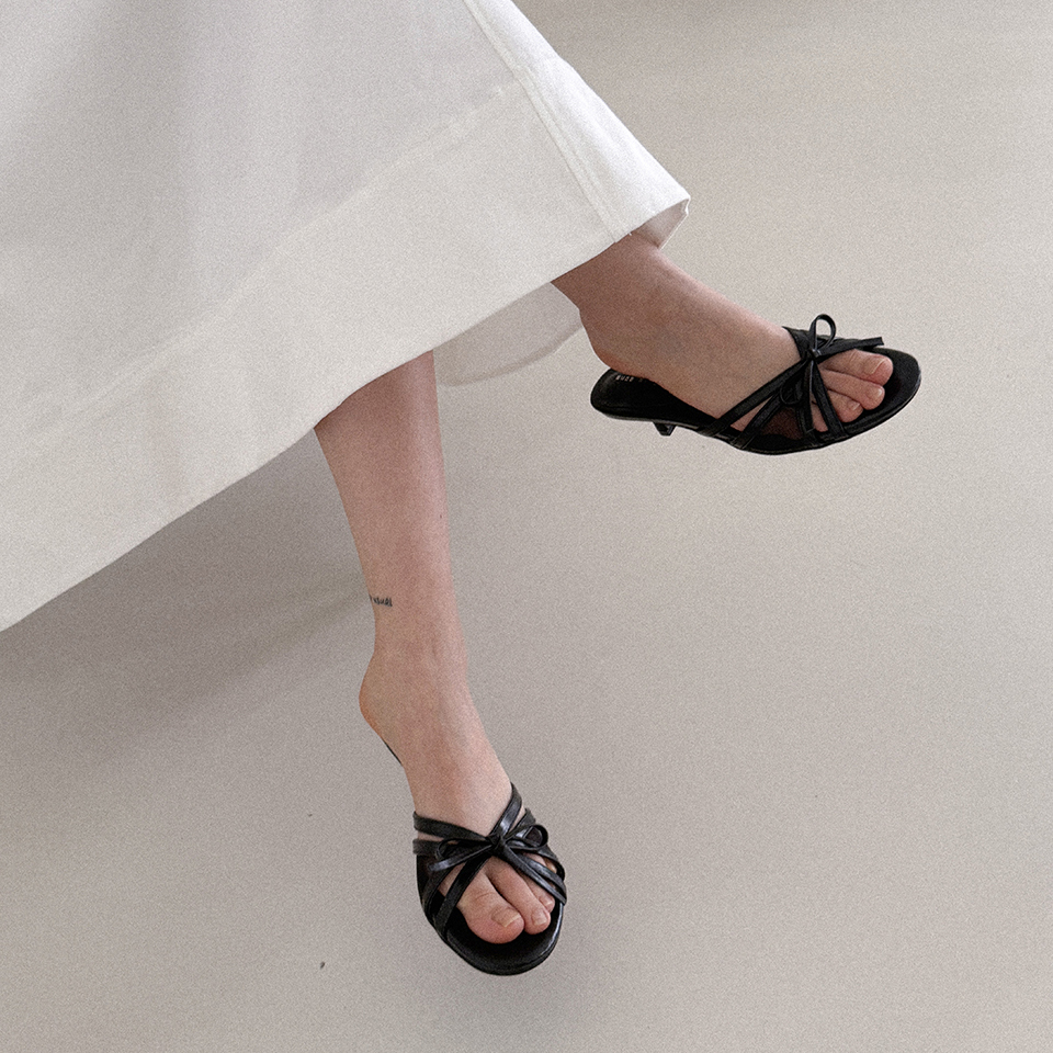 ljh7067 lovely ribbon band mule _ 3colors - 감도 깊은 취향