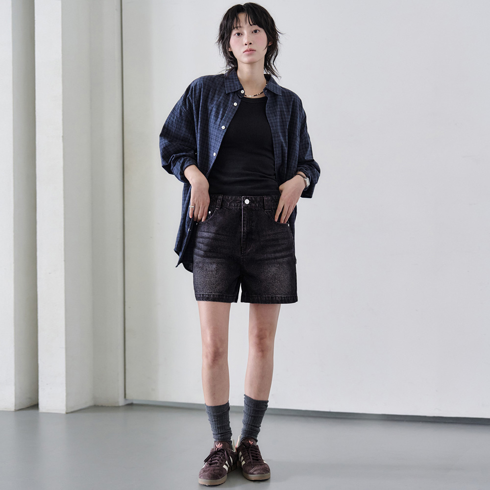 VINTAGE DENIM SHORTS (SAND BROWN)_FQD879 - 감도 깊은 취향