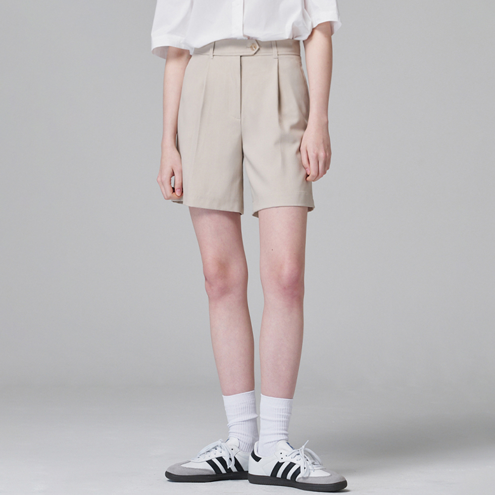 SIPT7158 클래식 투턱 코튼 쇼츠_Ivory - 감도 깊은 취향 셀렉트