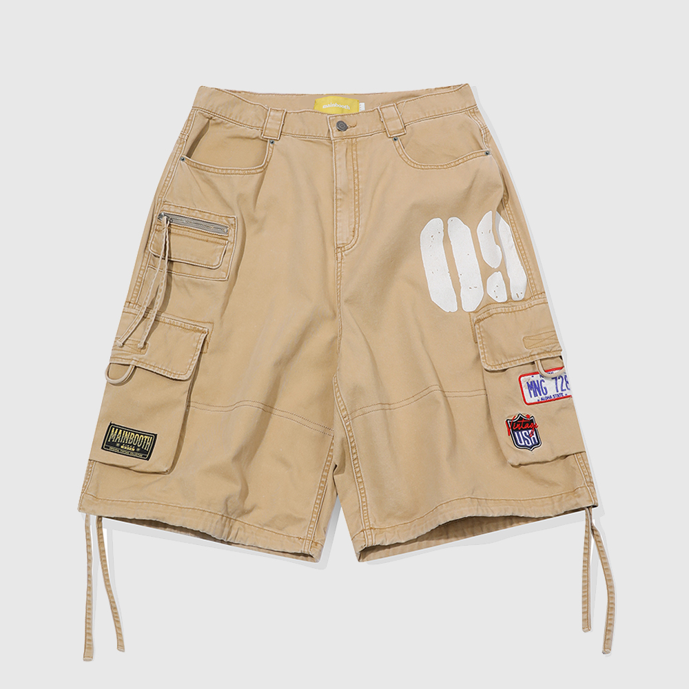 パンツ THE COLDEST MOMENT TCM easy cargo half pants grey beige TCM easy cargo half pants (grey beige) - thecoldestmoment