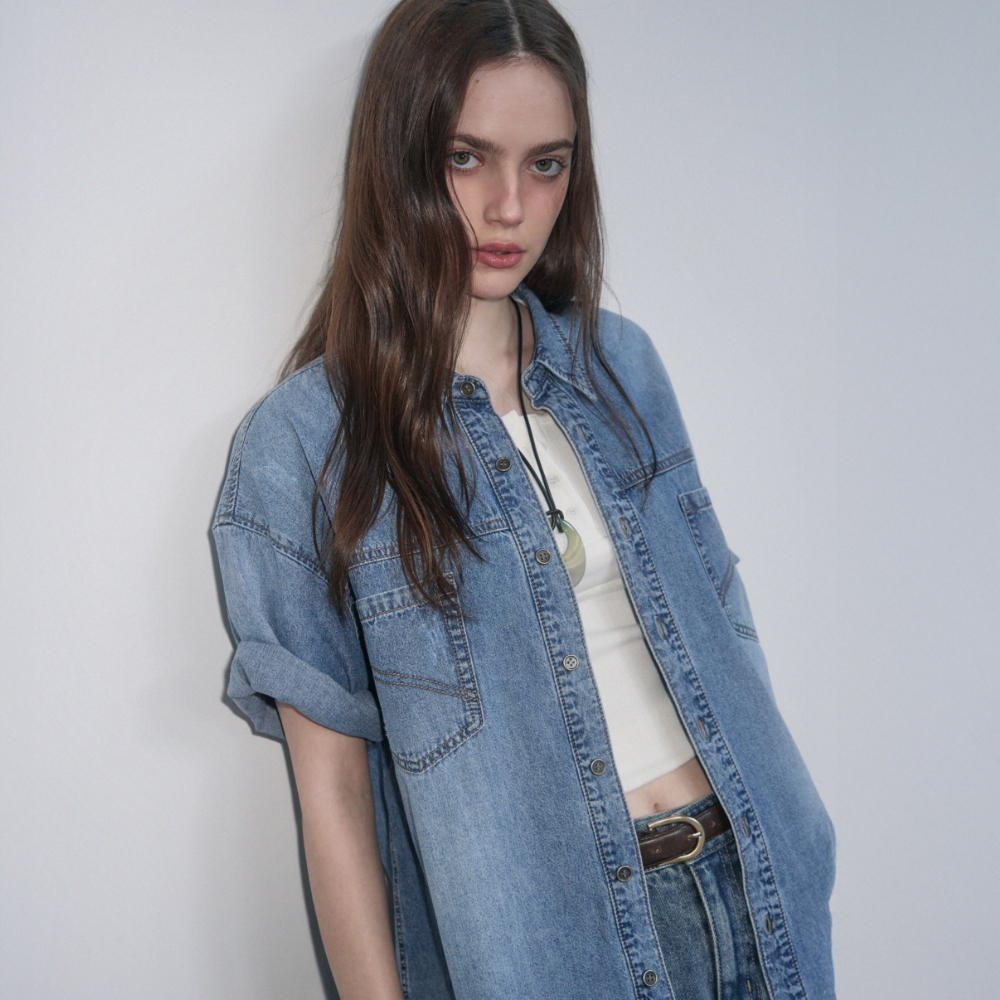 Macdonnell Check Roll Up Half Shirts Indigo Pink - 감도 깊은