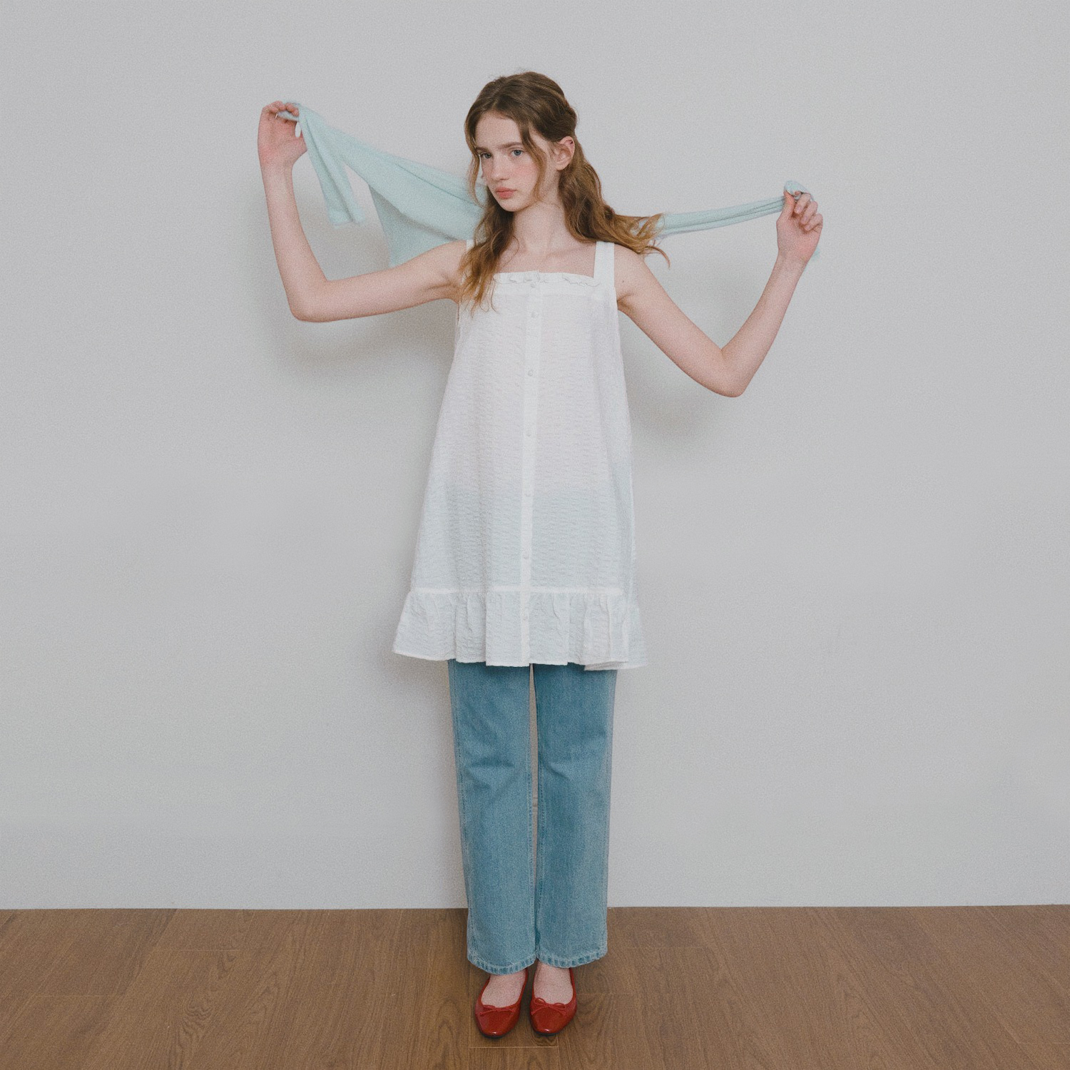 ★TILL I DIE★ Button shirring sleeveless dress TISU03OP03_I Cotton Embroidery Shirring … curated on LTK