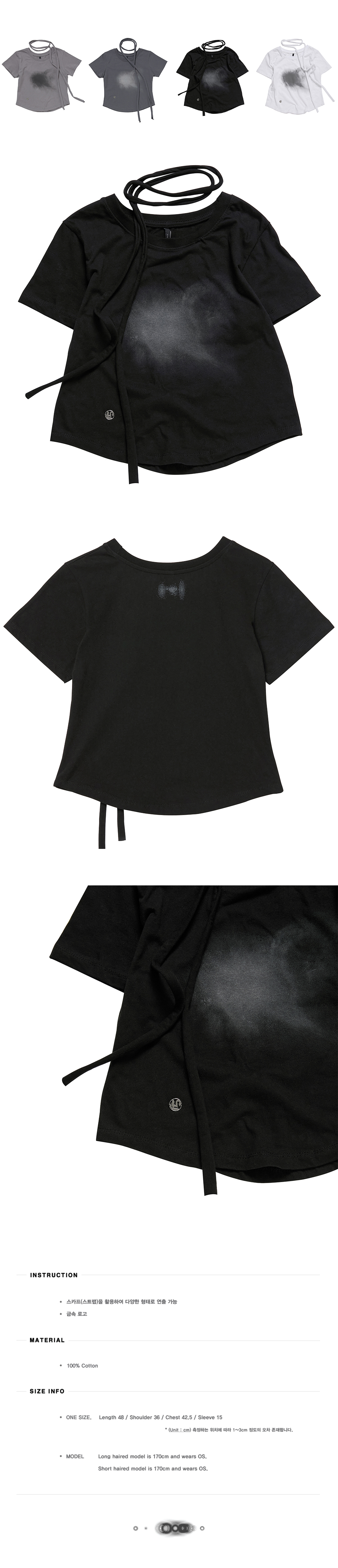 ●FLARE UP● Vanish Tie Scarf TShirt FL114Black FL-114_Black Vanish Tie Scarf T-Shirt (FL-114_Black) - FLAREUP | 60