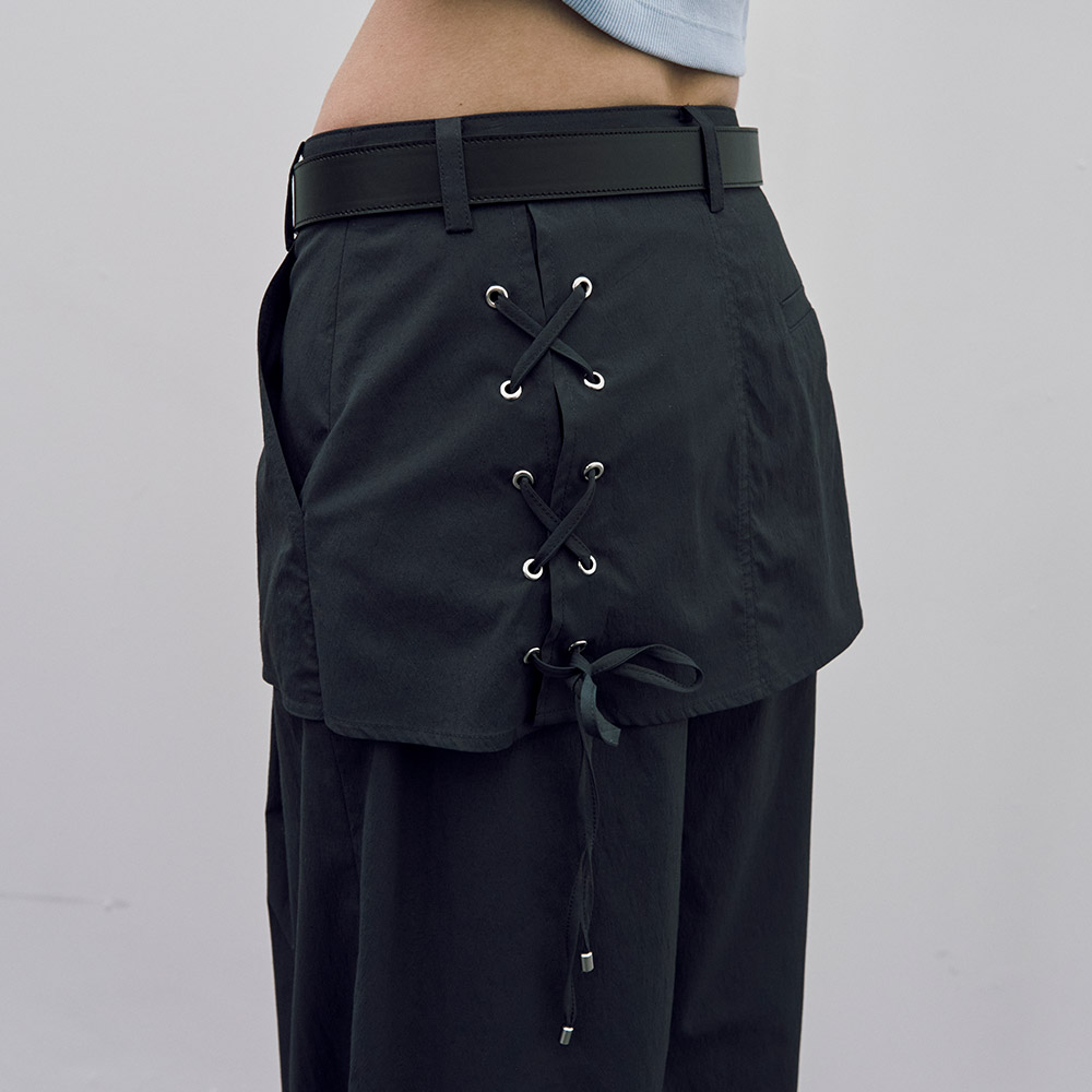 RUFFLE COTTON VELVET CULOTTE PANTS - BROWN - 감도 깊은 취향