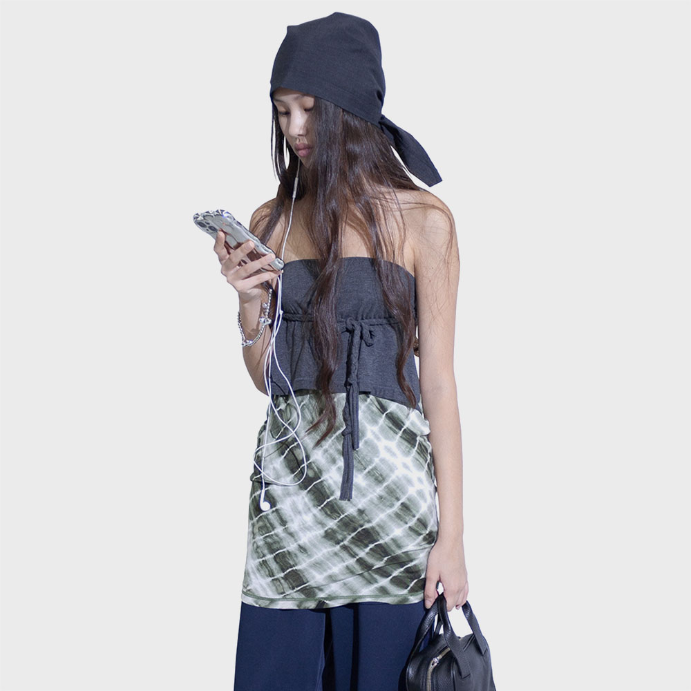 W) Braid Belt Layered Skirt (Green) - 감도 깊은 취향 셀렉트