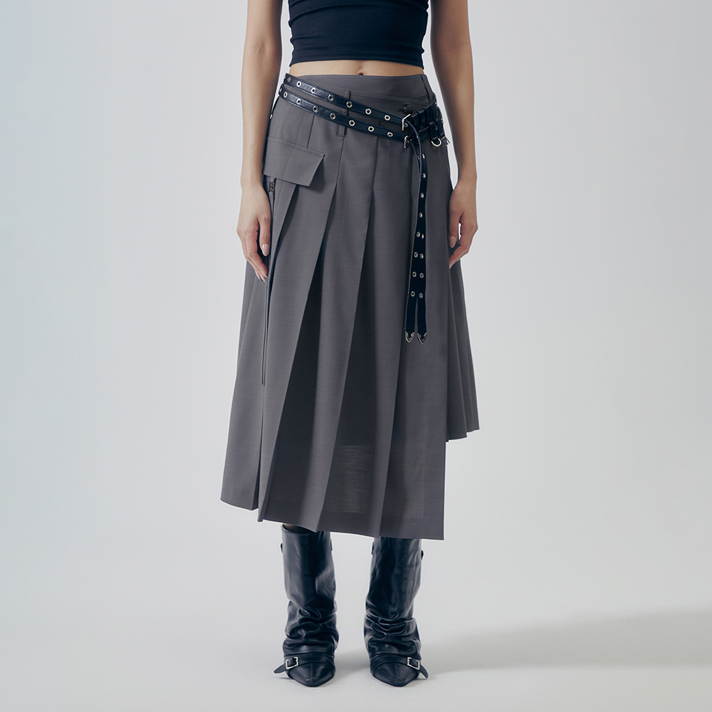 ★TREEMINGBIRD★ Nylon Cargo Shirring Set-up Skirt Nylon Cargo Shirring Set-up Skirt [ Khaki ] - 감도 깊은 취향