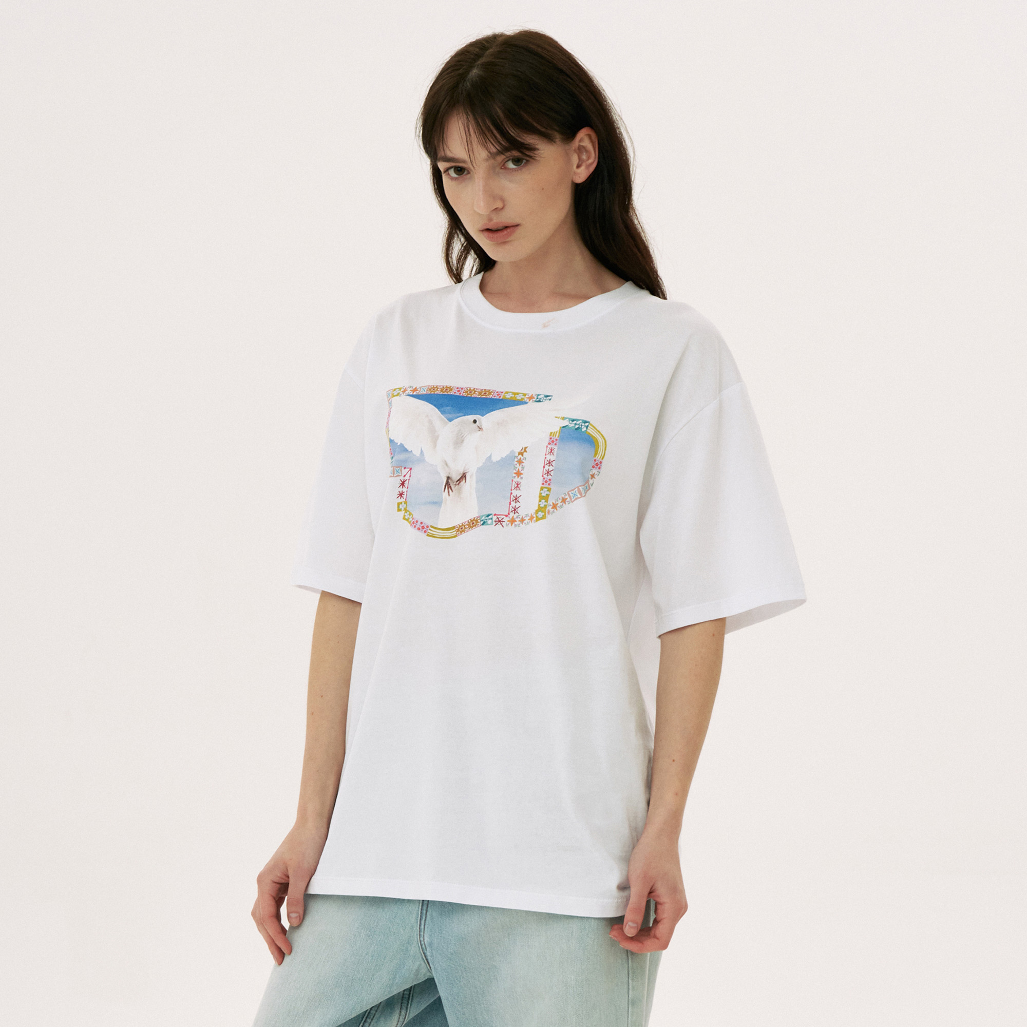 Oversized Pigeon Half Sleeve White - 감도 깊은 취향 셀렉트샵