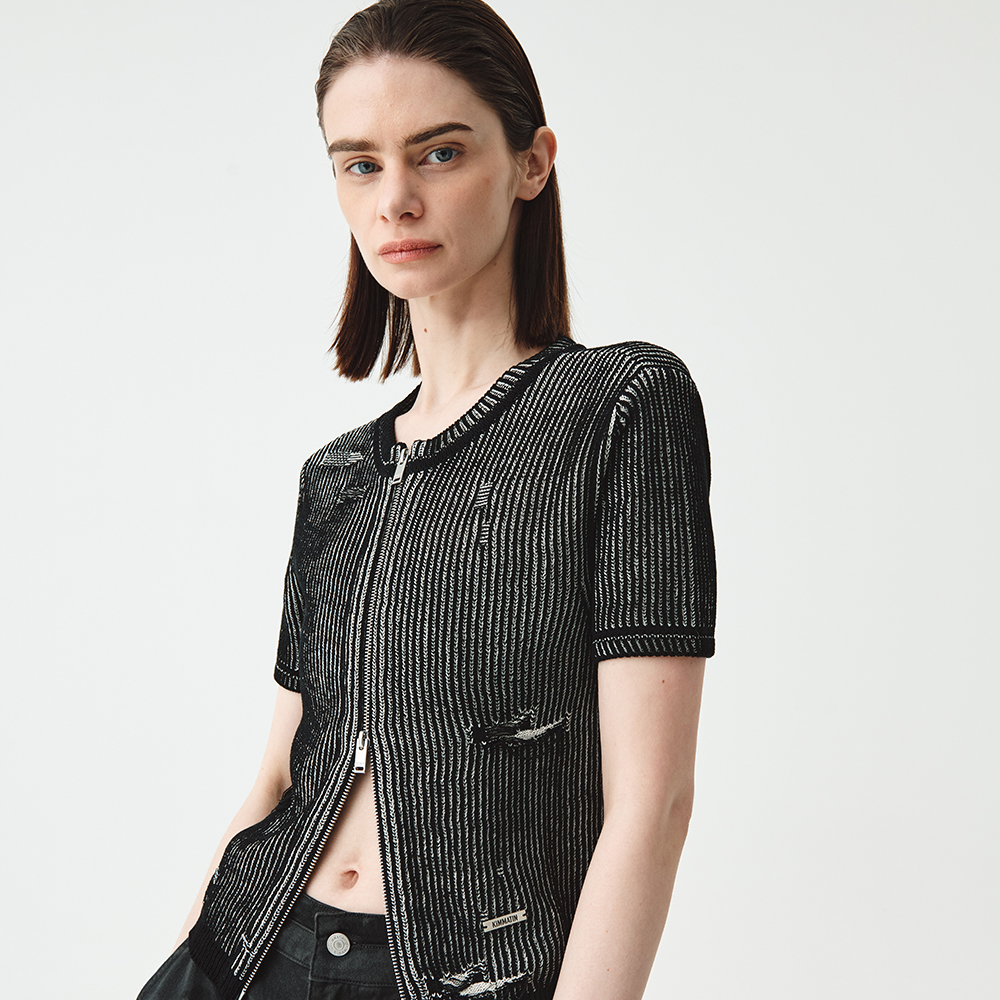 MATIN KIM ■ BACK TWIST UNBALANCE JERSEY SLEEVELESS KIMMATIN] BACK TWIST UNBALANCE JERSEY SLEEVELESS (2 COLORS