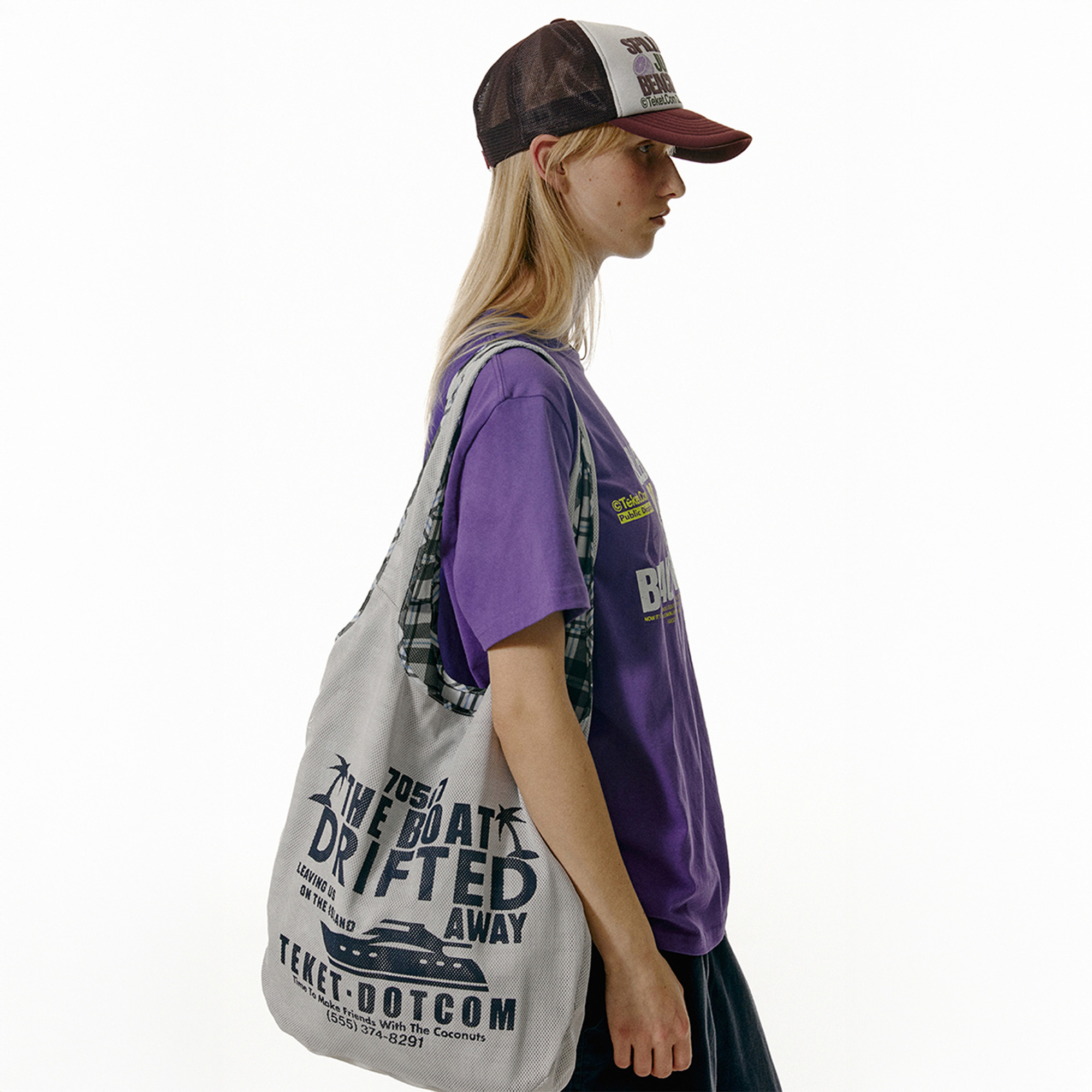 ショルダーバッグ・ポシェット teket Boat Reversible Mesh Bag 5FT2261 Boat Reversible Mesh Bag Gray - 감도 깊은 취향 셀렉트샵 29CM