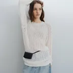 [2차] Knotted crew neck knit (ivory)