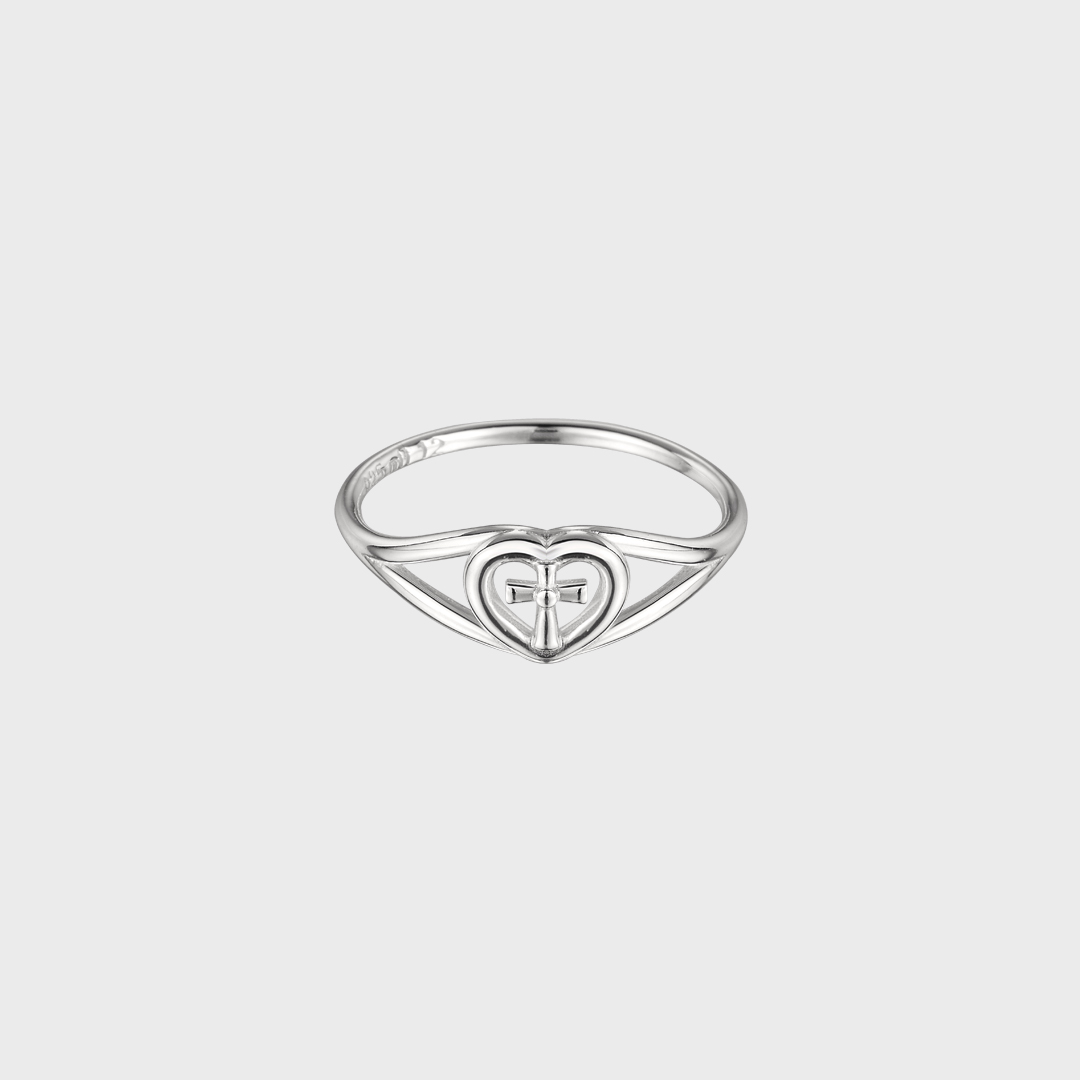 [韓国人気ジュエリー] nff Silver925 Heart Void Ring silver925] heart void ring-black silver - 감도 깊은 취향
