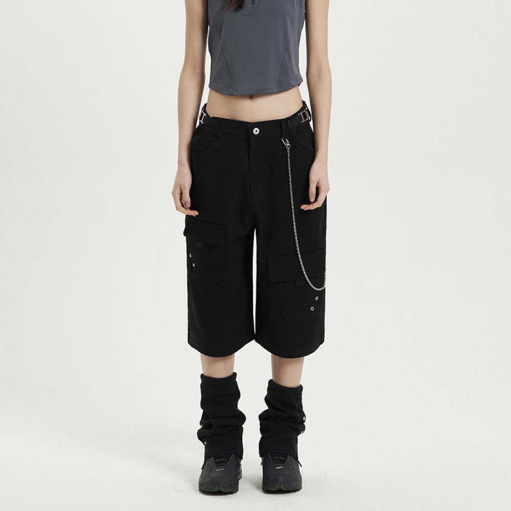 ★EXPIRED GIRL★BIG BERMUDA PANTS MELANGE GREY★韓国送料込 Big Bermuda Pants Melange Grey - 감도 깊은 취향 셀렉트샵 29CM