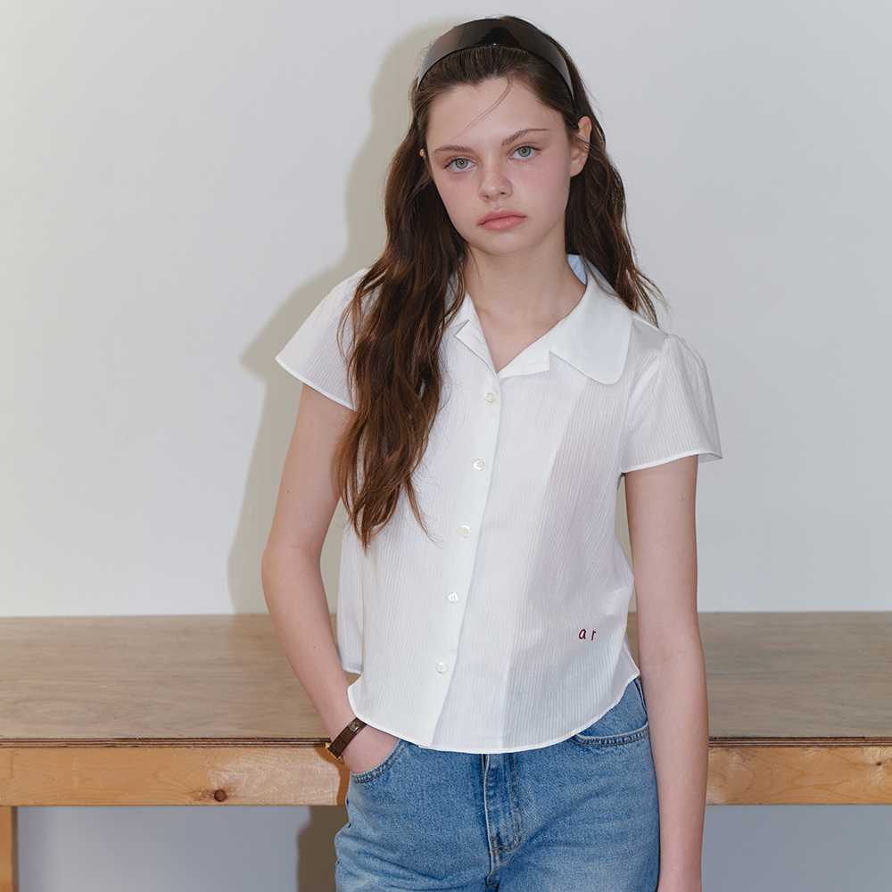 Tシャツ・カットソー RONRON LACE FRILL SLIM CROP PLEATS T SHIRT LACE FRILL SLIM CROP PLEATS T SHIRT WHITE - RONRON 론론