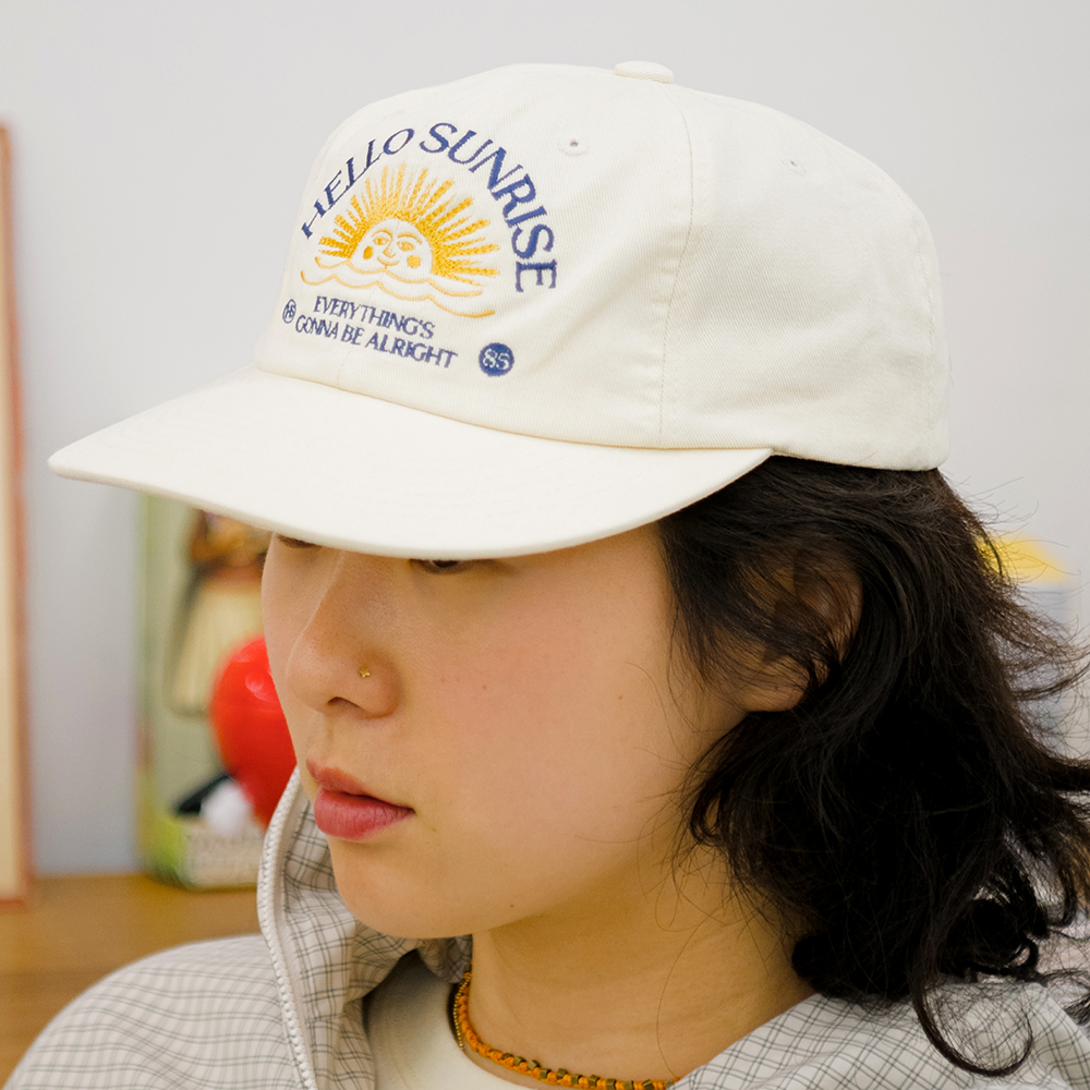 HELLO■Washed Two Tone Arch Logo 6panel Cap_Pink■送料込 Washed Two Tone Arch Logo 6panel Cap_Ivory - 감도 깊은 취향