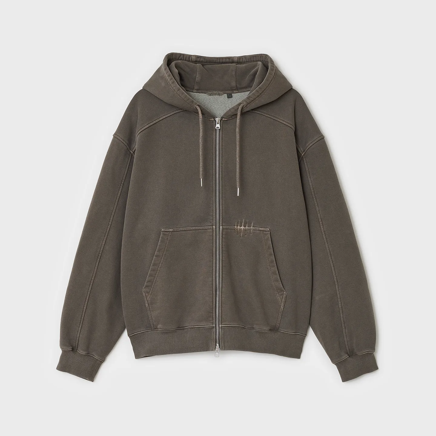 ■YESEYESEE■ YES Painted Zipup Hoodie Dark Grey YS243TSWHZ0 YESEYESEE パーカー Y.E.S Painted zip up Hoodie メンズ