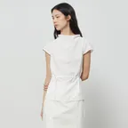 DRAPE CAP SLEEVE BLOUSE - IVORY