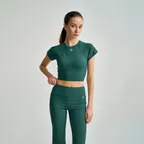 W 마시멜로우 크롭 반팔 티셔츠 (GREEN)