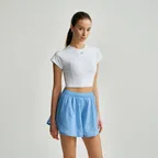 W 마시멜로우 크롭 반팔 티셔츠 (WHITE)