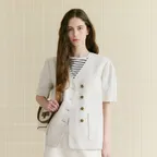 Collarless Linen jacket VC2573JK502V