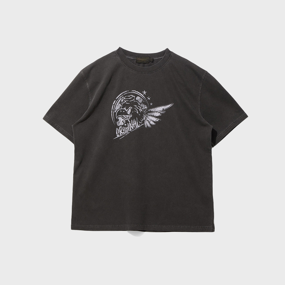 Original Eagle pigment Tee Charcoal - 감도 깊은 취향 셀렉트
