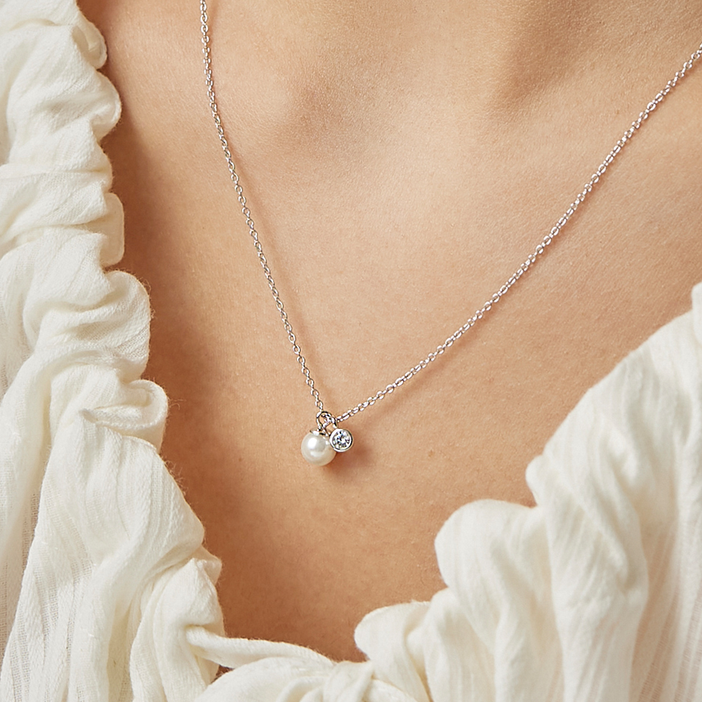 SILVER925) Petit Cubic Plump Heart Necklace NZ2032 - 감도