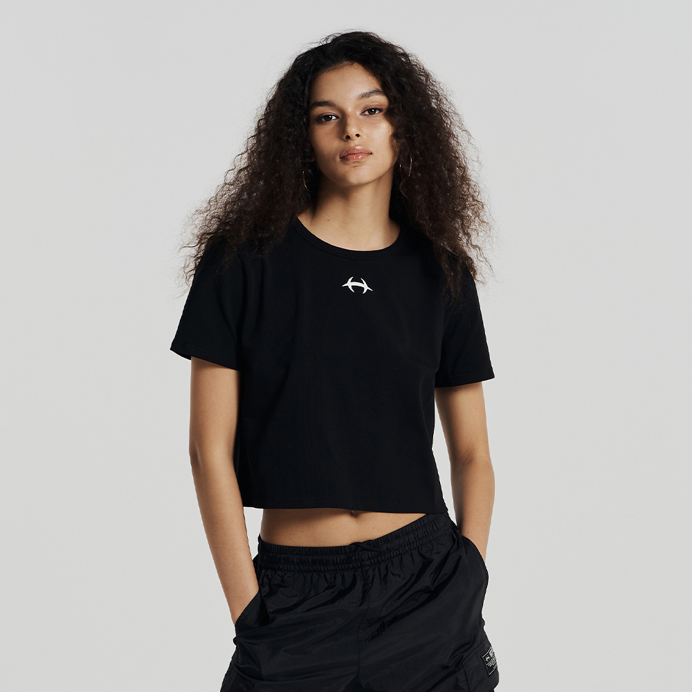 韓国商品/TREEMINGBIRD TMB Small Square Logo Crop T-shirts 트리밍버드(TREEMINGBIRD) TMB Small Square Logo Crop T-shirts