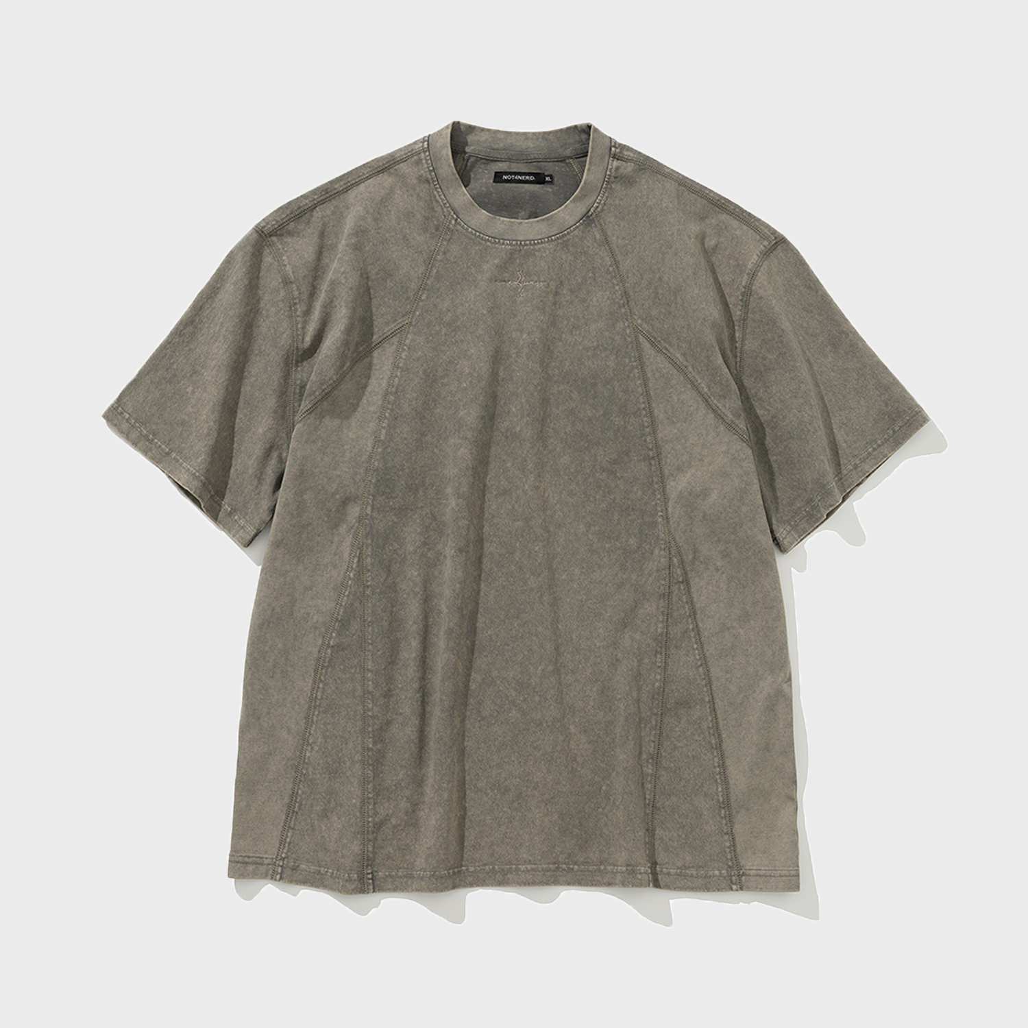 4 Symbol Colour Block Mesh T-Shirts - Khaki - 감도 깊은 취향