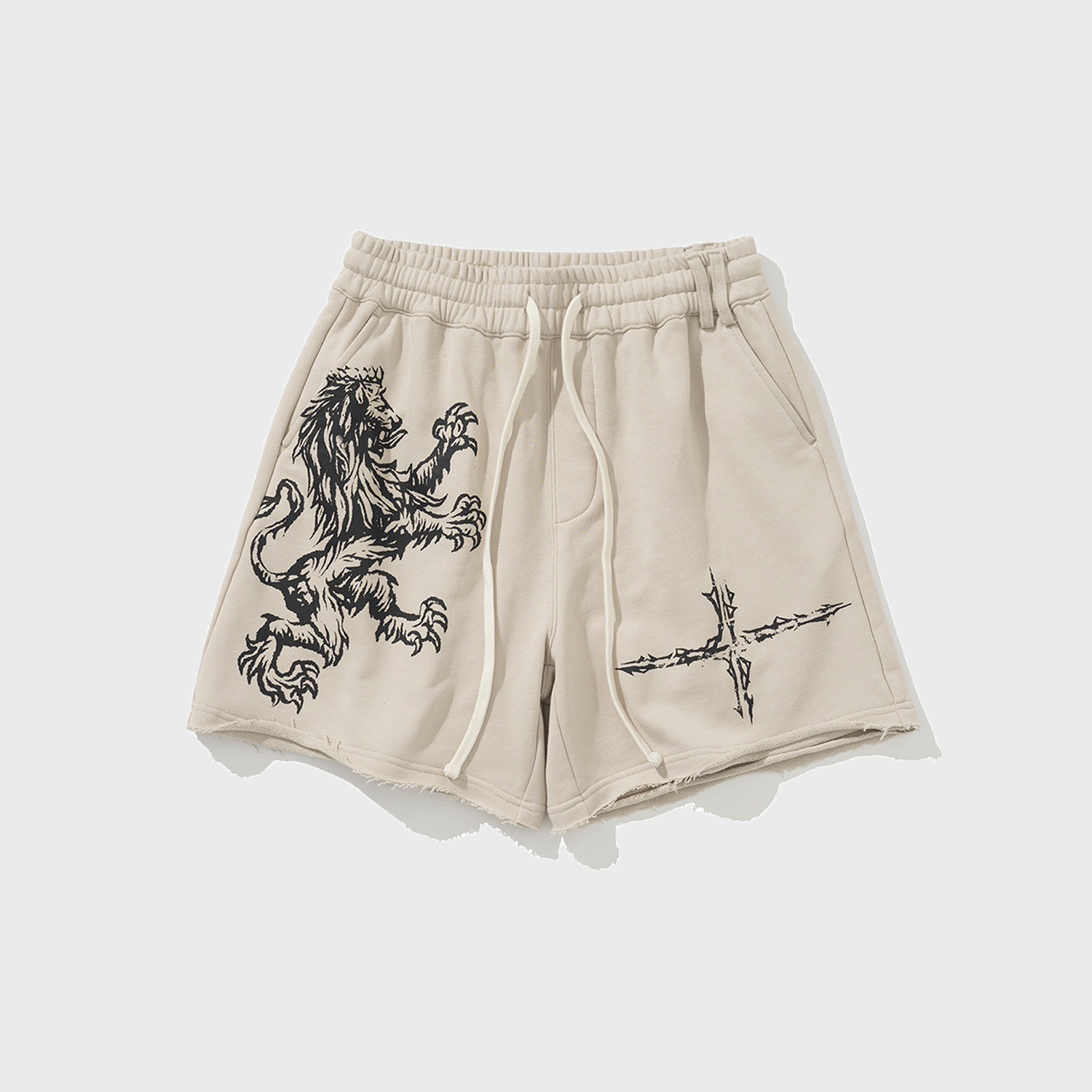 【NOT4NERD】 Mural Painting Sweat Shorts ★ 韓国 Mural Painting Sweat Shorts - Ivory - 감도 깊은 취향 셀렉트