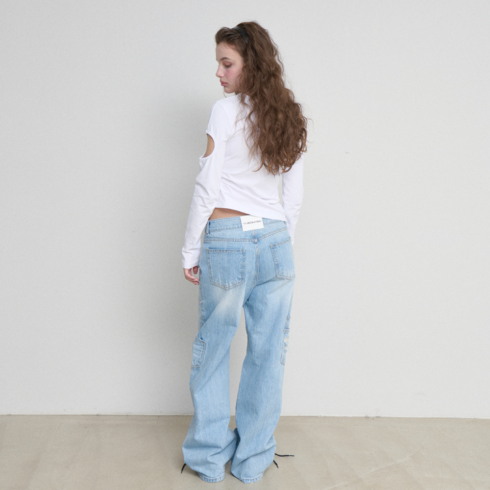 [YEEL] YEEL SIDE CUBIC DENIM PANTS /追跡付 YEEL SIDE CUBIC DENIM PANTS BLACK - 감도 깊은 취향 셀렉트샵 29CM