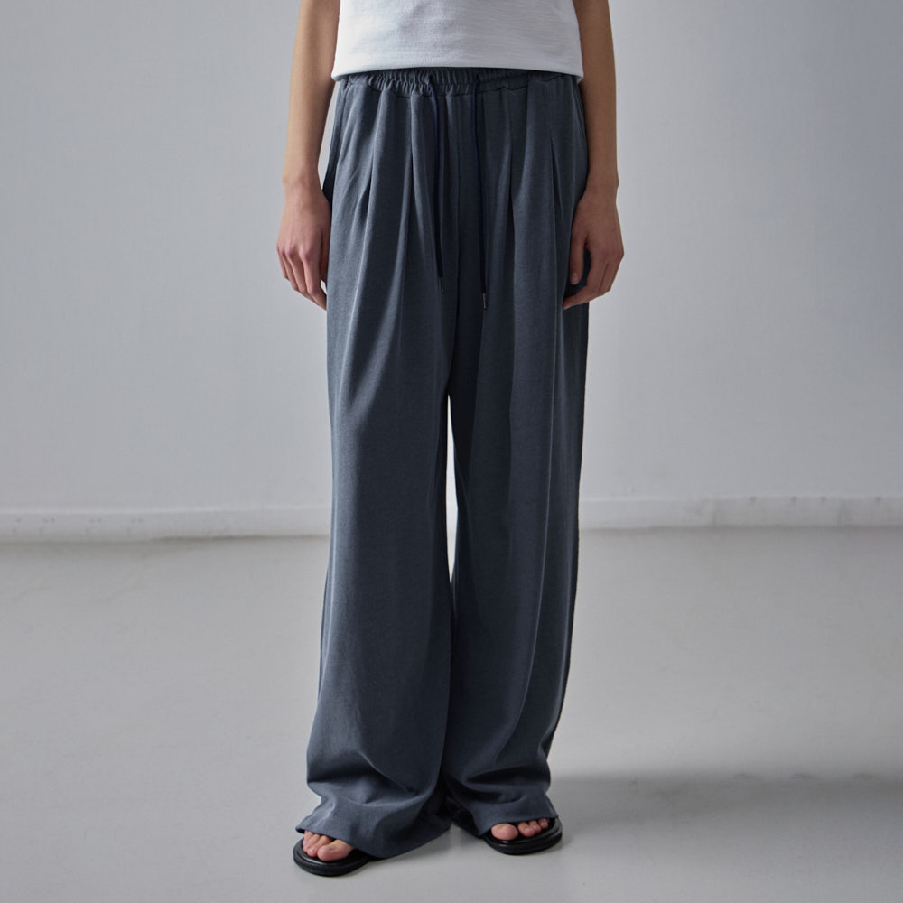 パンツ WOOALONG Signature pigment wide pants CHARCOAL GREY WL233JL Signature pigment wide pants - CHARCOAL GREY - 감도 깊은