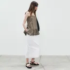 25 Summer_ Ivory Nylon Midi Skirt