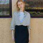 Boho check shirt (beige)