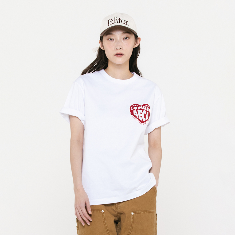 【韓国AECA WHITE エイカホワイト】LOVE HARD HALF SLEEVE-WHITE MUSINSA公式 | AECA WHITE LOVE HARD HALF SLEEVE-WHITE