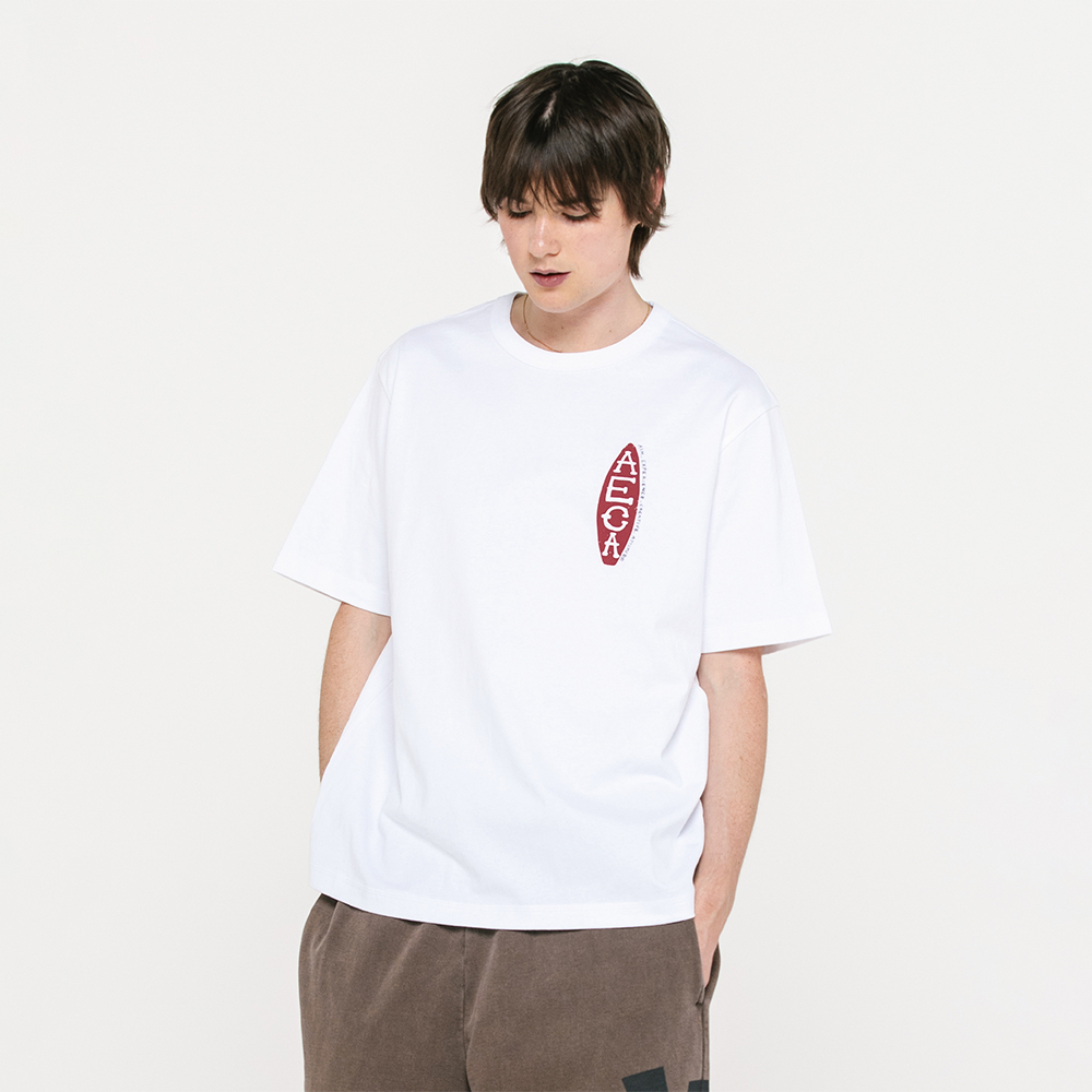 【韓国 AECA WHITE】BALANCE WAVE WAVE HALF SLEEVE-WHITE BALANCE WAVE WAVE HALF SLEEVE-WHITE - 감도 깊은 취향 셀렉트