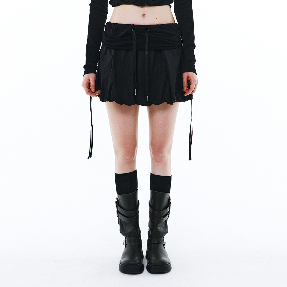 【YEEL】25ss BALLOON RIBBON SHORT SKIRT BALLOON RIBBON SHORT SKIRT BLACK - 감도 깊은 취향 셀렉트샵 29CM