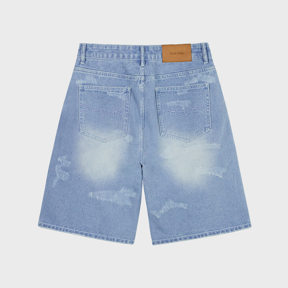 デニム・ジーパン Damaged Bermuda Denim Pants 5BMR0089 Damaged Bermuda Denim Pants - Blue - 감도 깊은 취향 셀렉트샵
