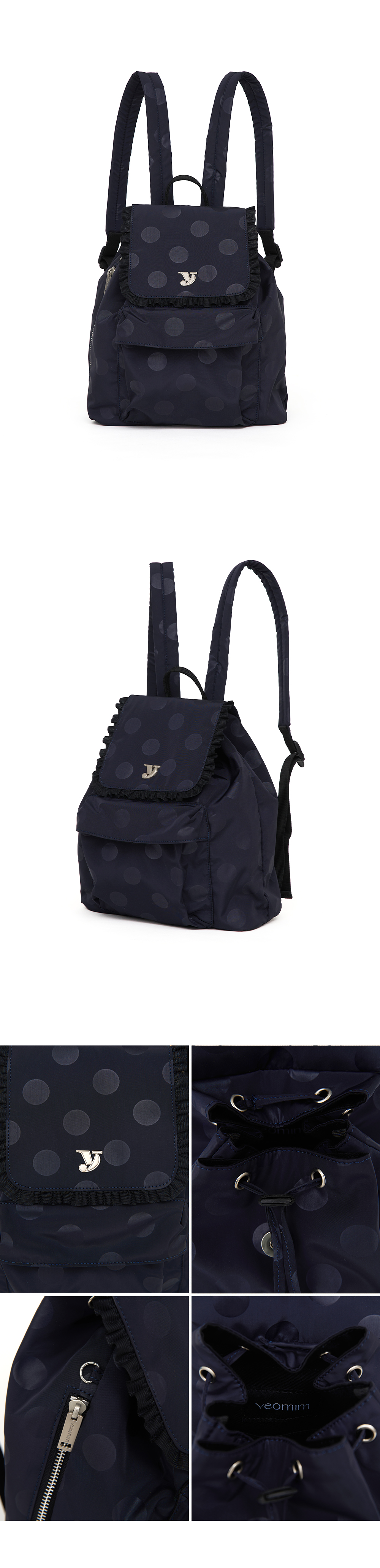 MIni Dot BackPack◆YEOMIM - Navy dot◆限定版 made by yeomim.