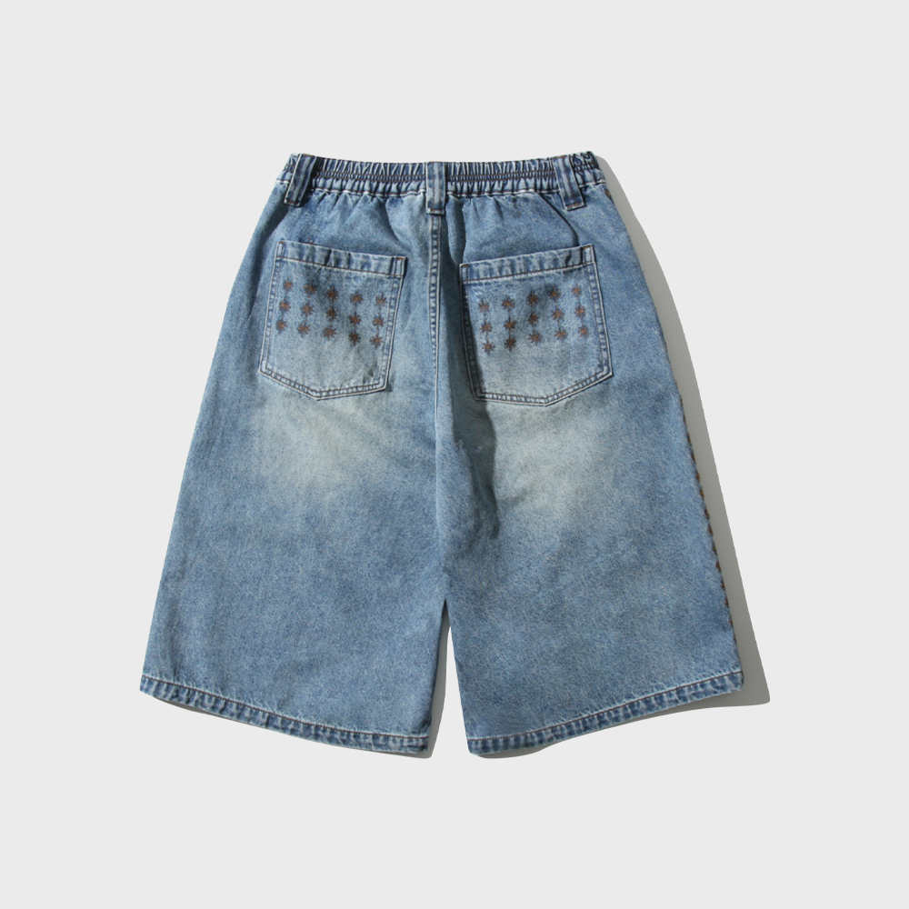 無料配送 ◆ Sculptor ◆ Vine Half Denim Pants Vine Half Denim Pants Ice Blue - 감도 깊은 취향 셀렉트샵 29CM