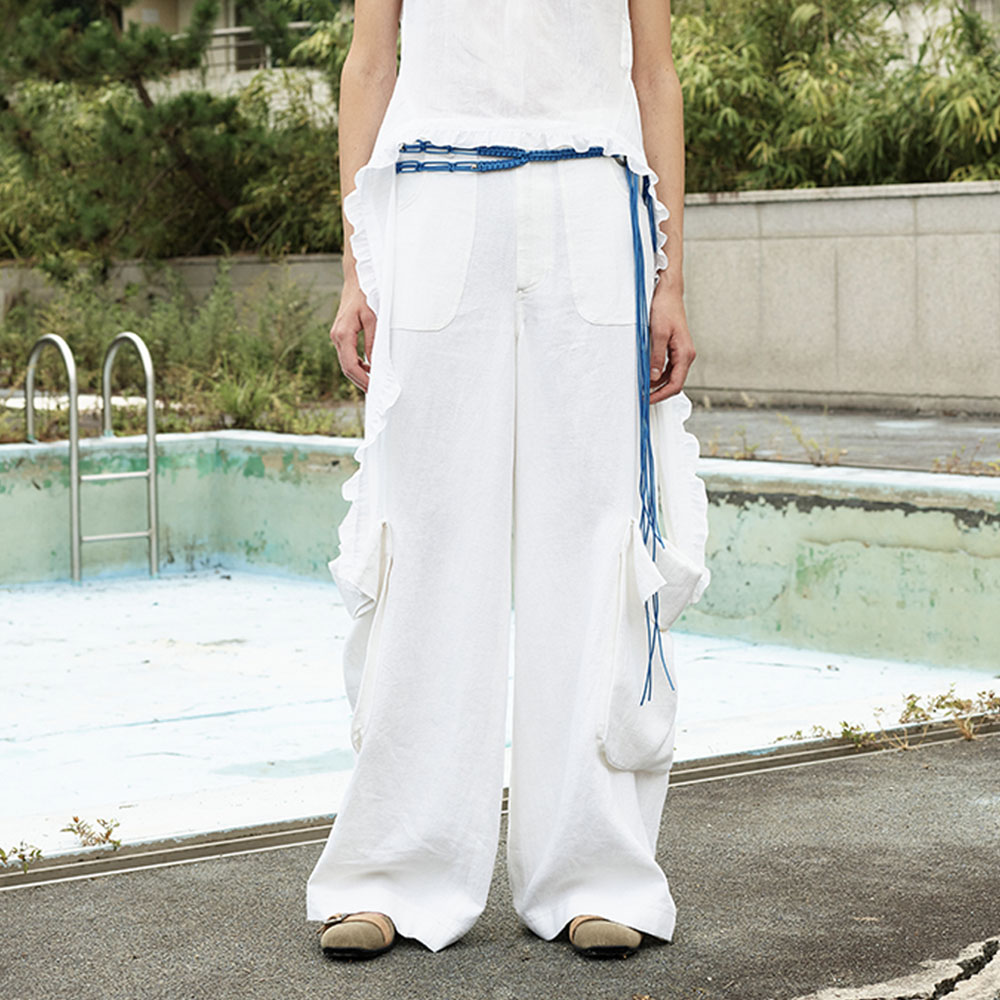 韓国商品/POLYSOOEM CHECK SUMMER PANTS Polysooem Check Summer Pants - Blue | 하이츠스토어