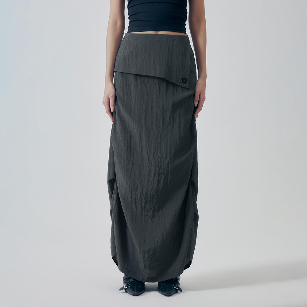 ★TREEMINGBIRD★ Nylon Cargo Shirring Set-up Skirt Nylon Cargo Shirring Set-up Skirt [ Khaki ] - 감도 깊은 취향