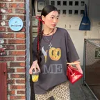 [29CM 단독] [리오더]Chouetties by LUCKY CHOUETTE_Graphic Half Sleeve T-shirt (dark grey)_LATAX25400GYD
