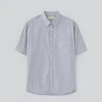 Lauren Stripe Half Shirts (Sky Blue)