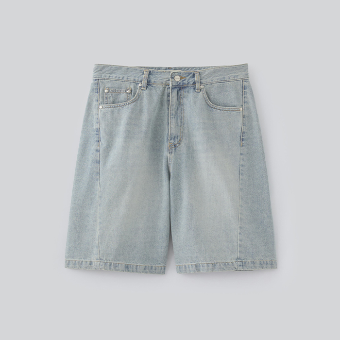 Nova Curved Bermuda Denim Pants (Mist Blue) - 감도 깊은 취향