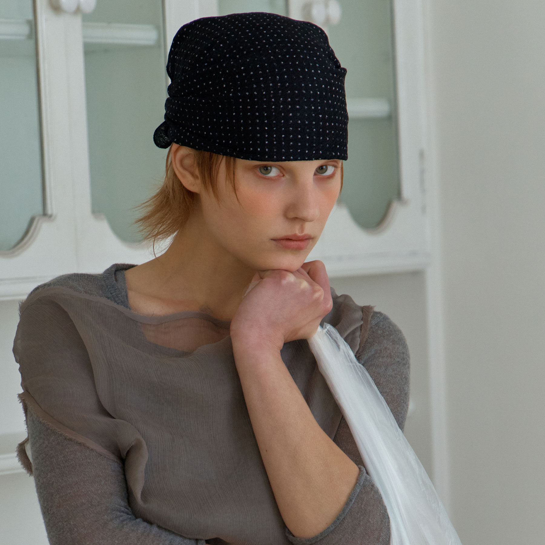 ★UNDER CONTROL★夏帽子★Square Net Beanie- Mix Lavender SQUARE NET BEANIE / C ORIENTAL / MIX LAVENDER_UNDERCONTROL